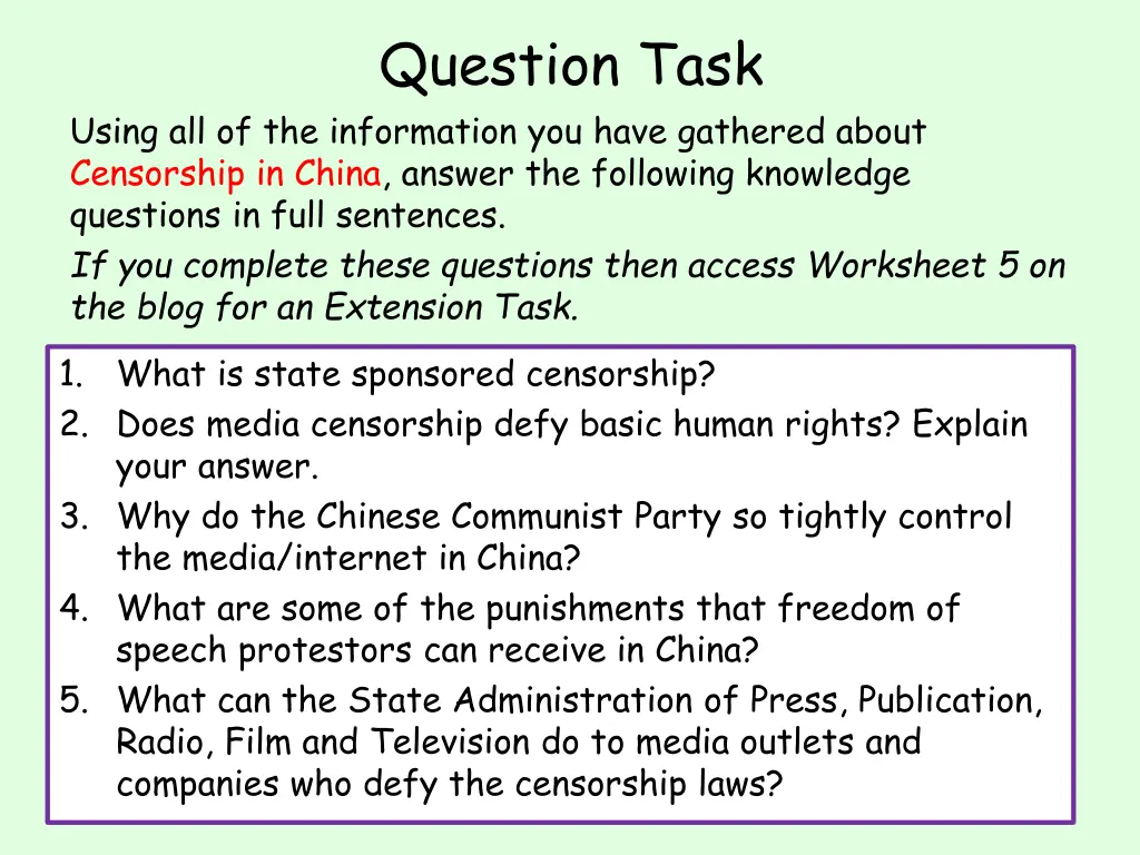 question task