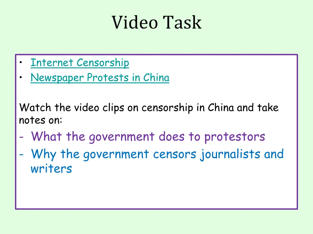 video task