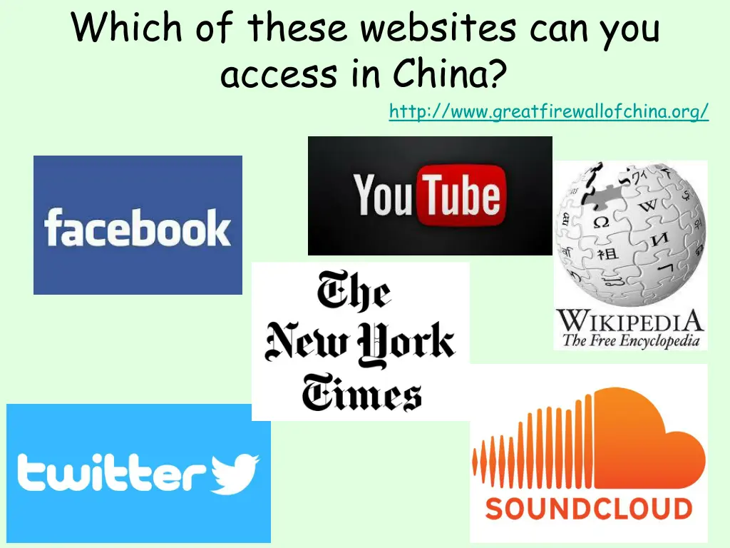 which of these websites can you access in china