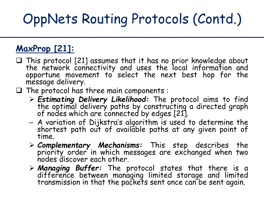 oppnets routing protocols contd 21