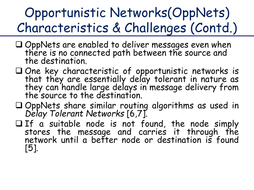 opportunistic networks oppnets characteristics 1