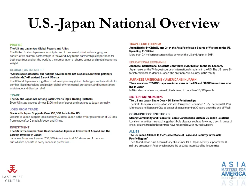 u s japan national overview