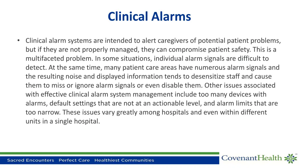 clinical alarms