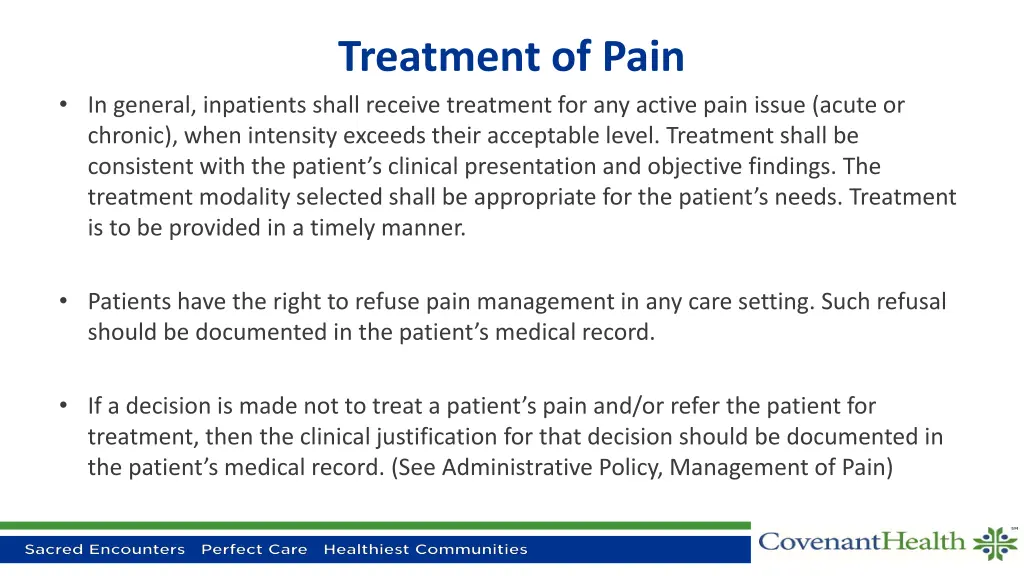 treatment of pain