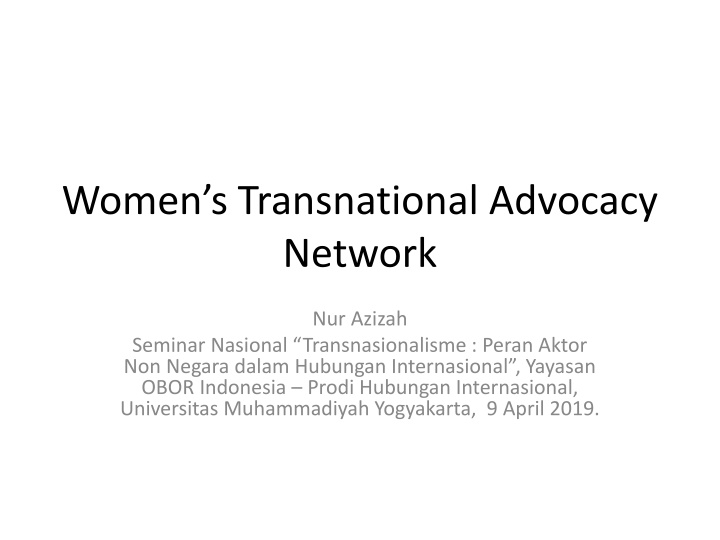 women s transnational advocacy network