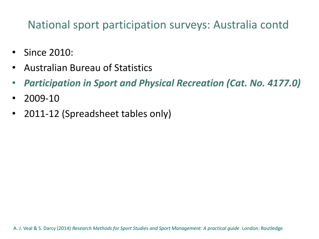national sport participation surveys australia 1