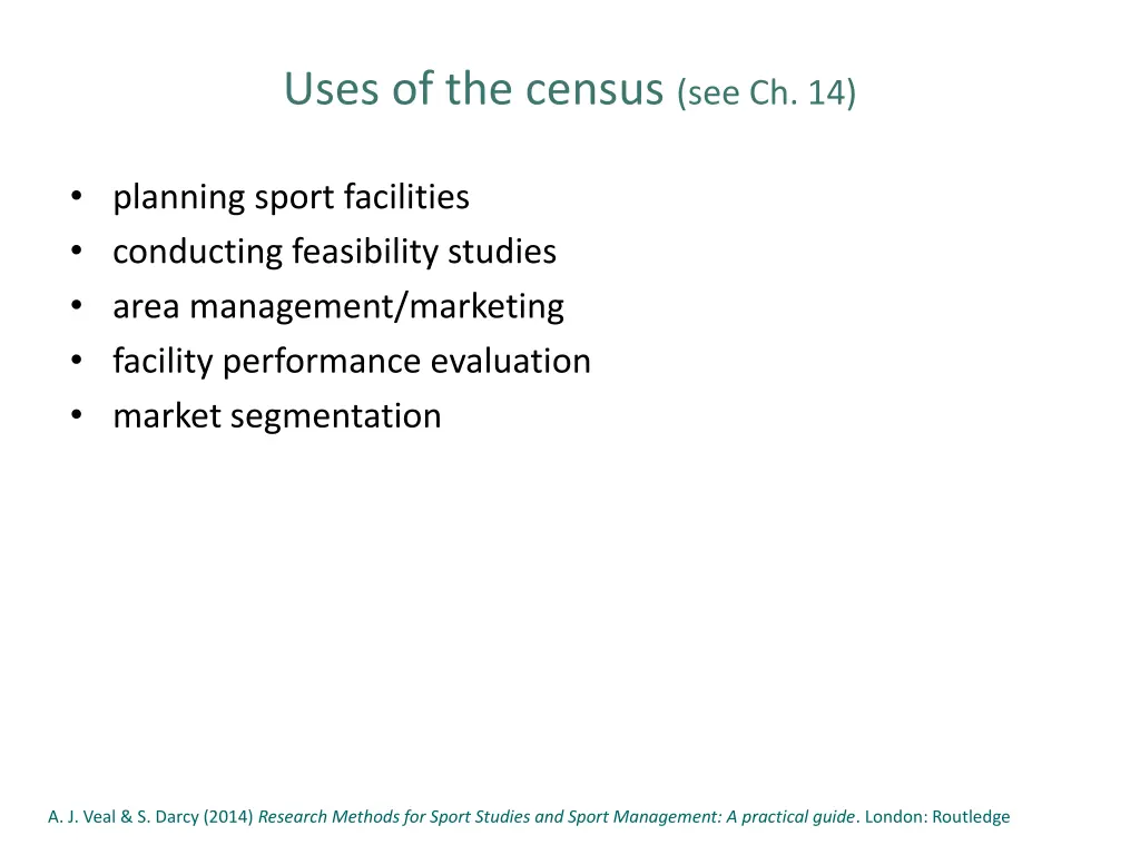 uses of the census see ch 14