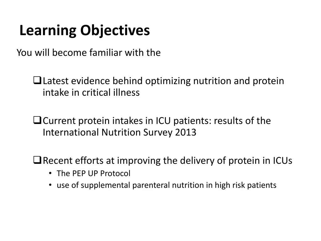 learning objectives