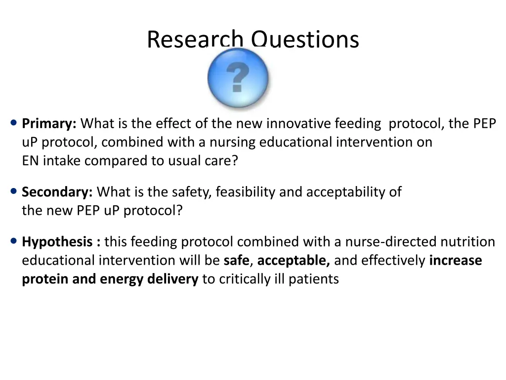 research questions