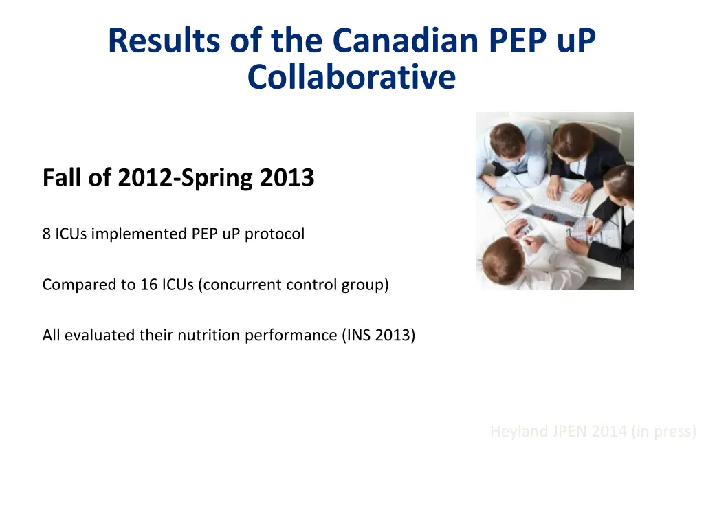 results of the canadian pep up collaborative