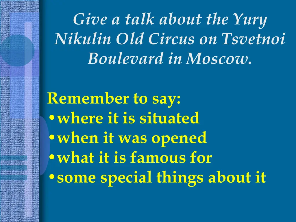 give a talk about the yury nikulin old circus