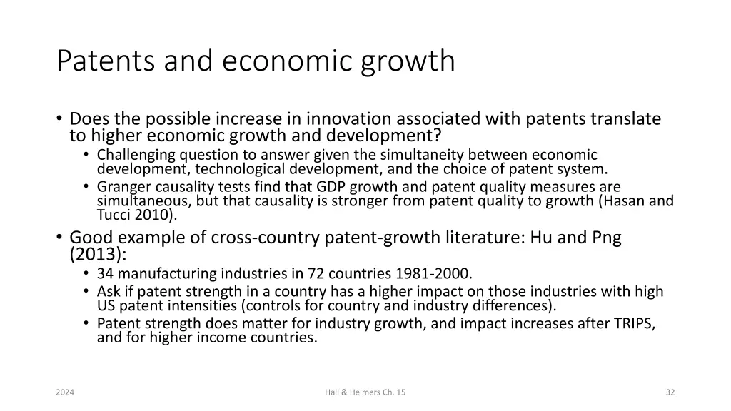 patents and economic growth