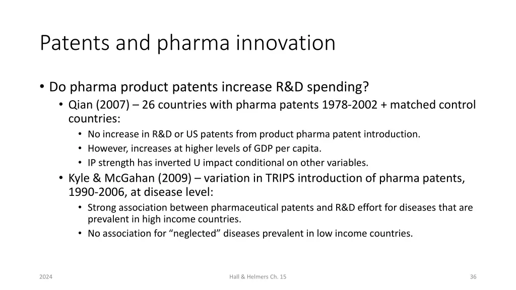 patents and pharma innovation