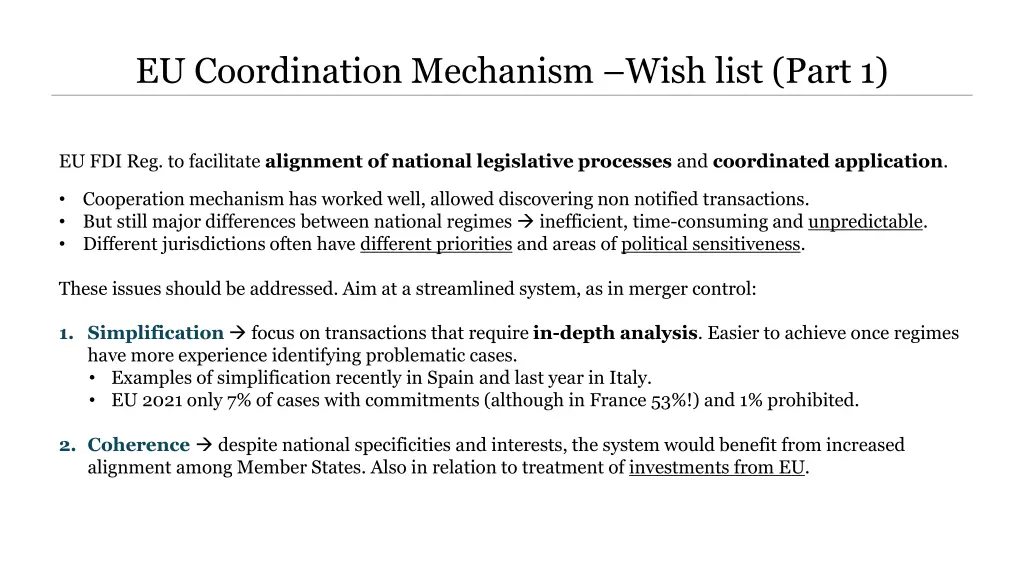 eu coordination mechanism wish list part 1