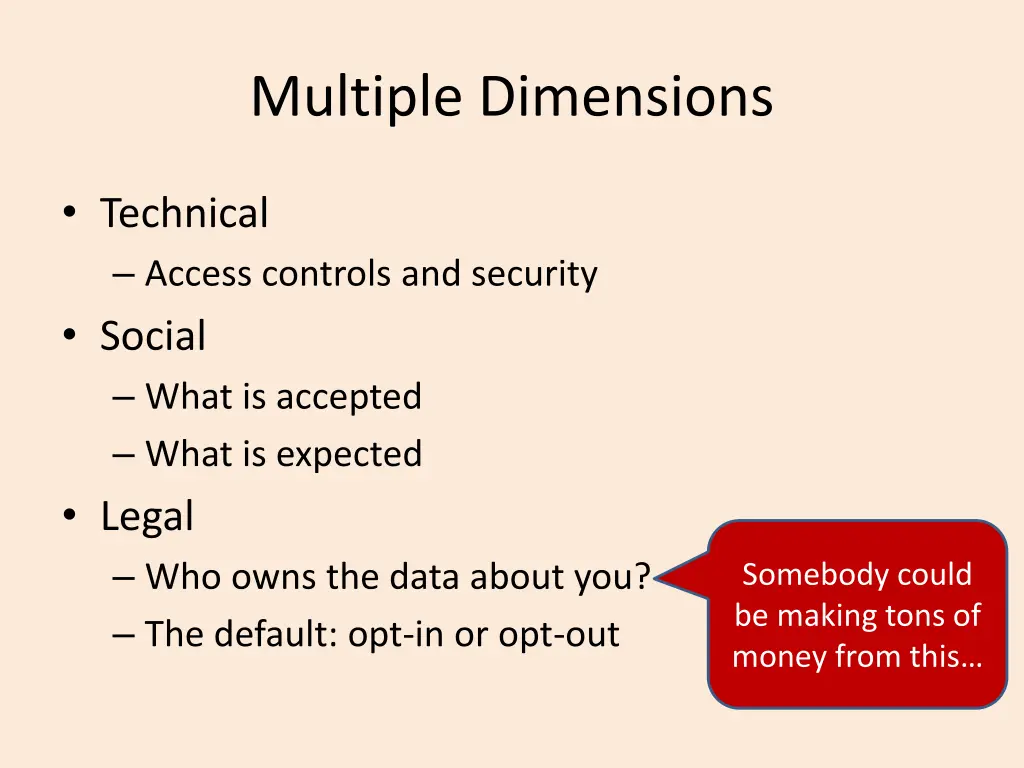 multiple dimensions