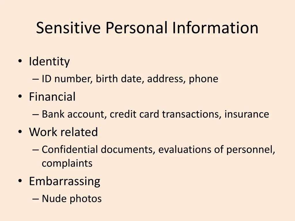 sensitive personal information