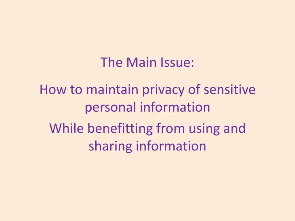 the main issue