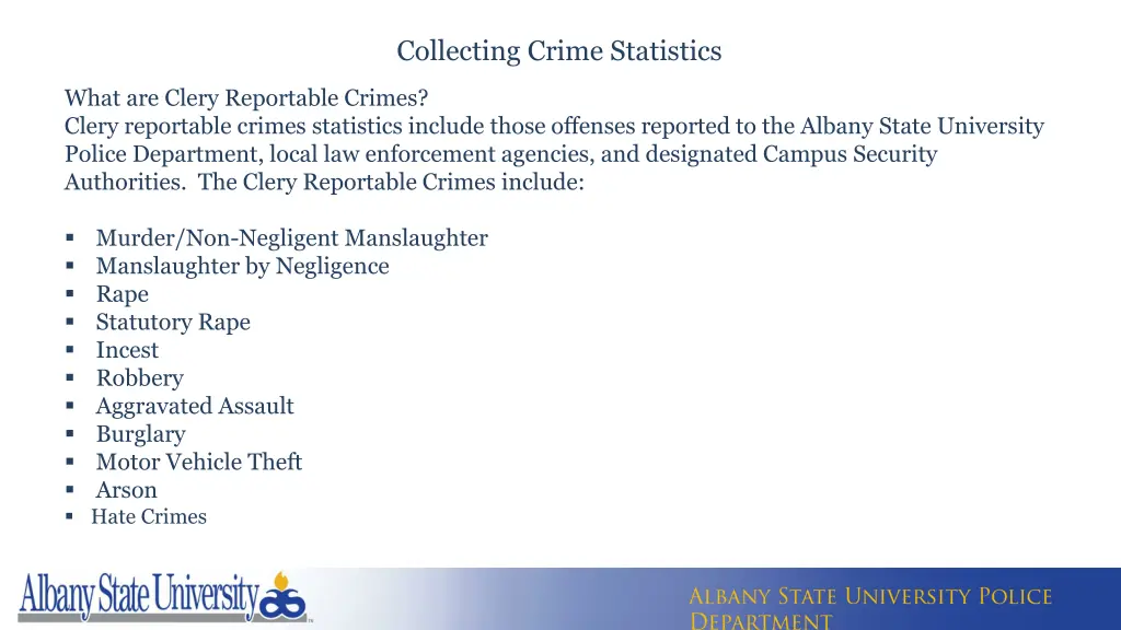 collecting crime statistics