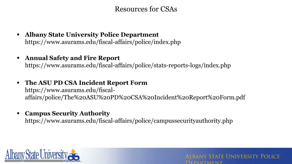 resources for csas