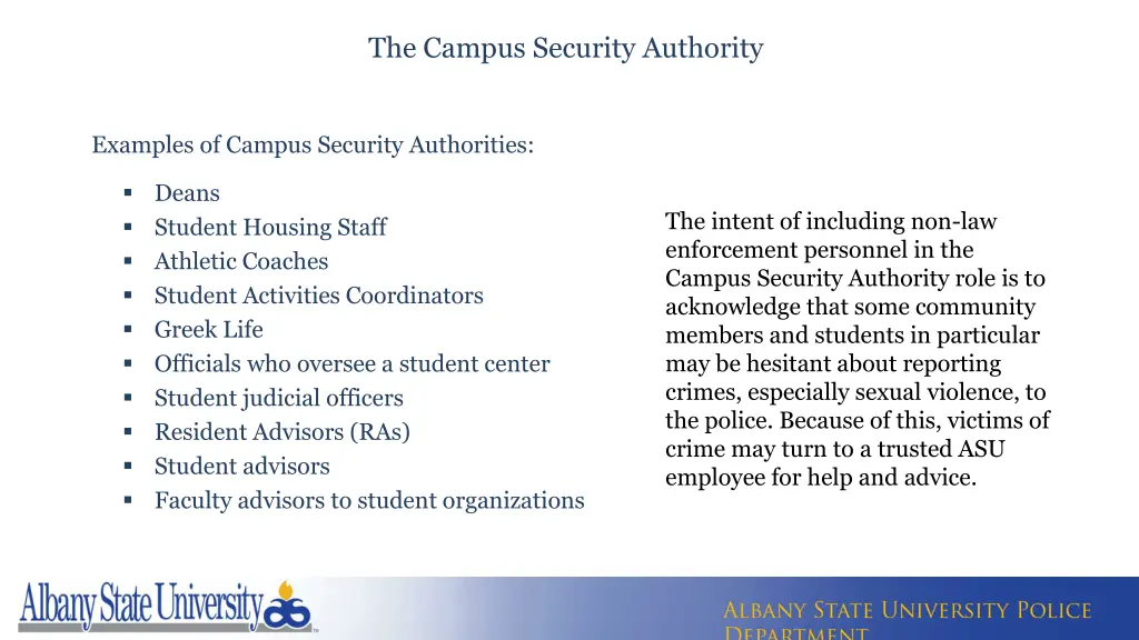 the campus security authority