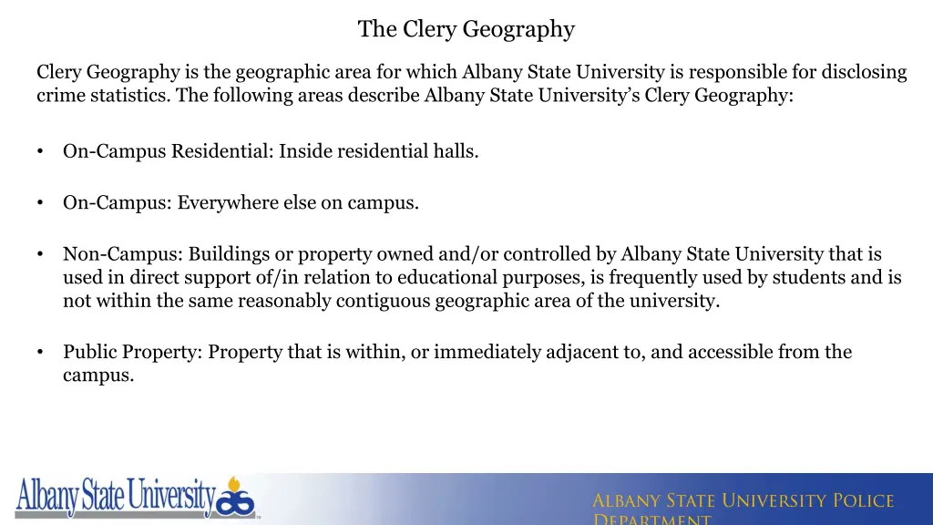 the clery geography