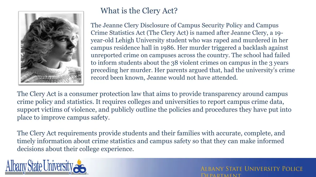 what is the clery act