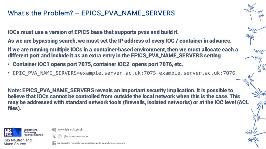 what s the problem epics pva name servers