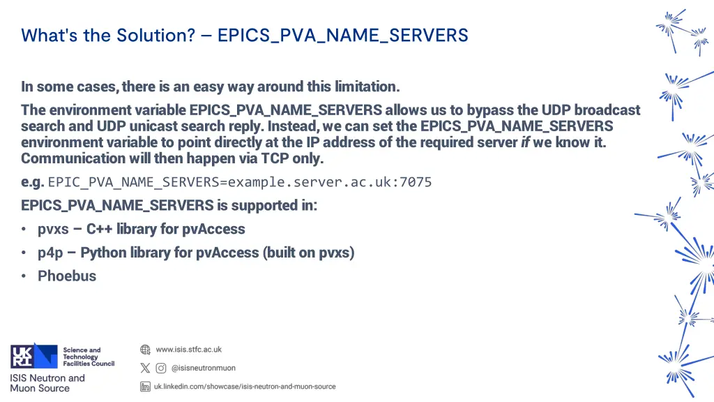 what s the solution epics pva name servers