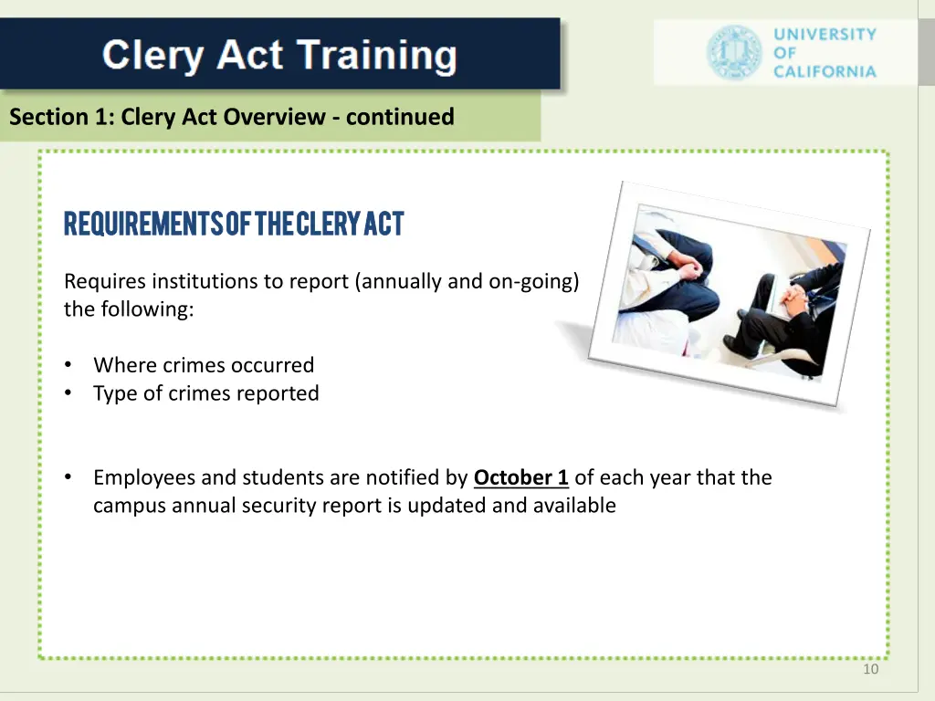 section 1 clery act overview continued 2