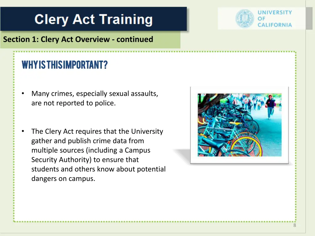 section 1 clery act overview continued