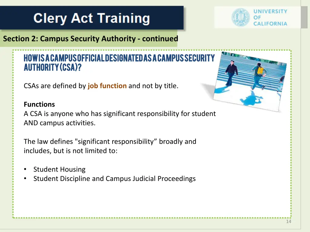section 2 campus security authority continued