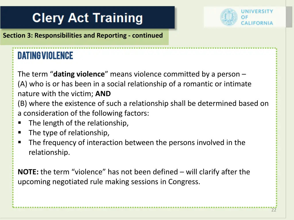 section 3 responsibilities and reporting continued 2
