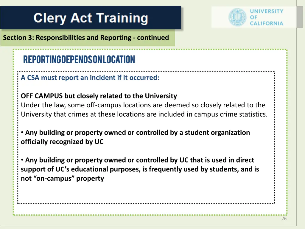 section 3 responsibilities and reporting continued 6