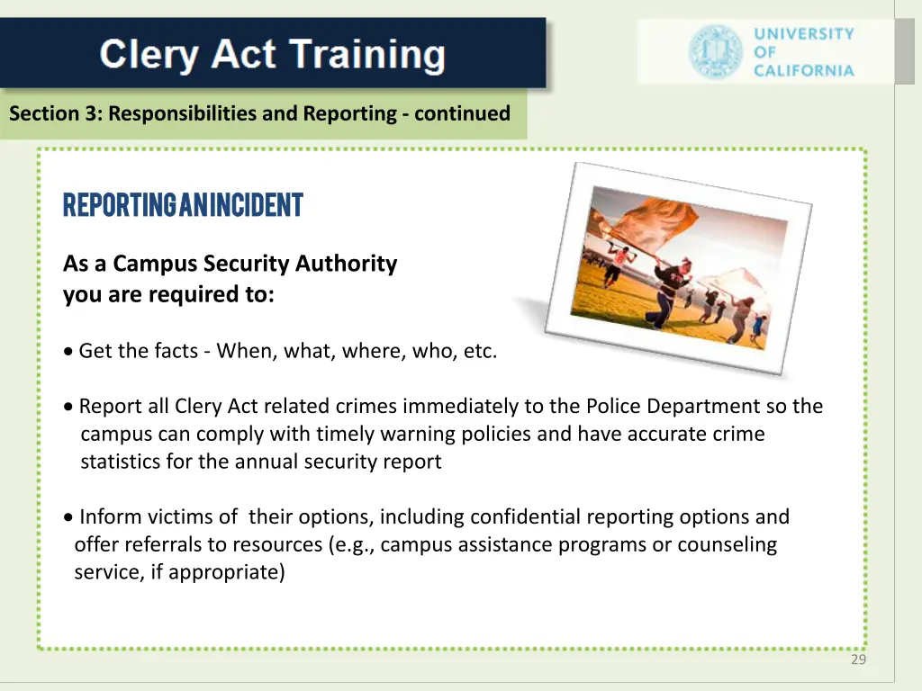 section 3 responsibilities and reporting continued 9