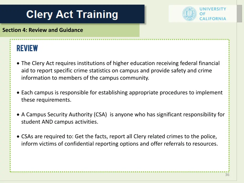 section 4 review and guidance