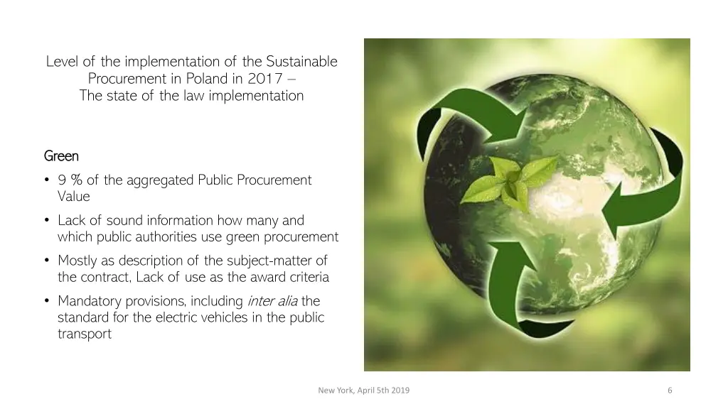 level of the implementation of the sustainable 1