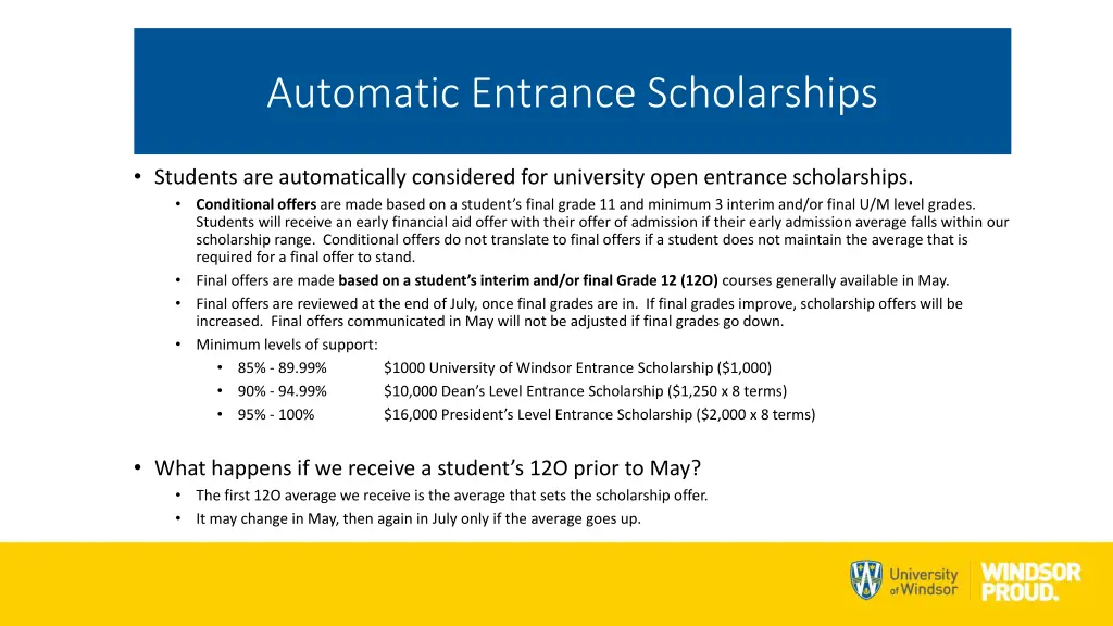 automatic entrance scholarships