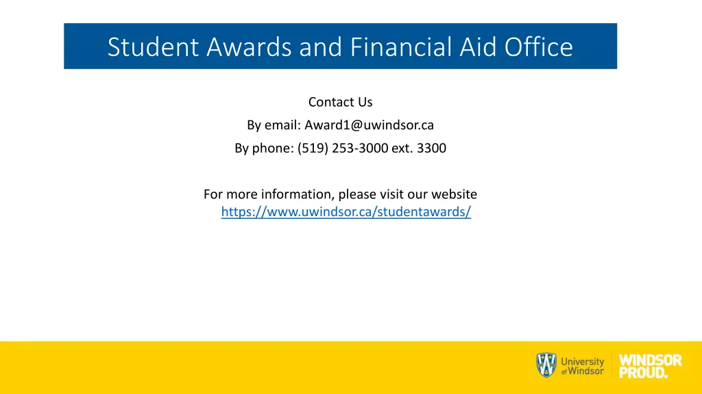 student awards and financial aid office