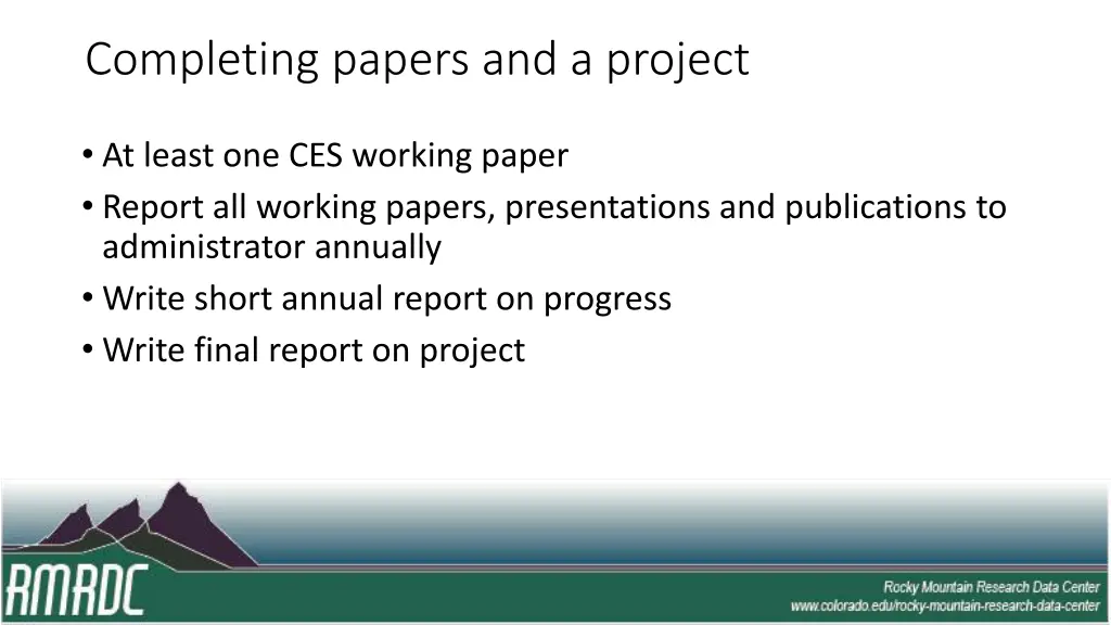 completing papers and a project