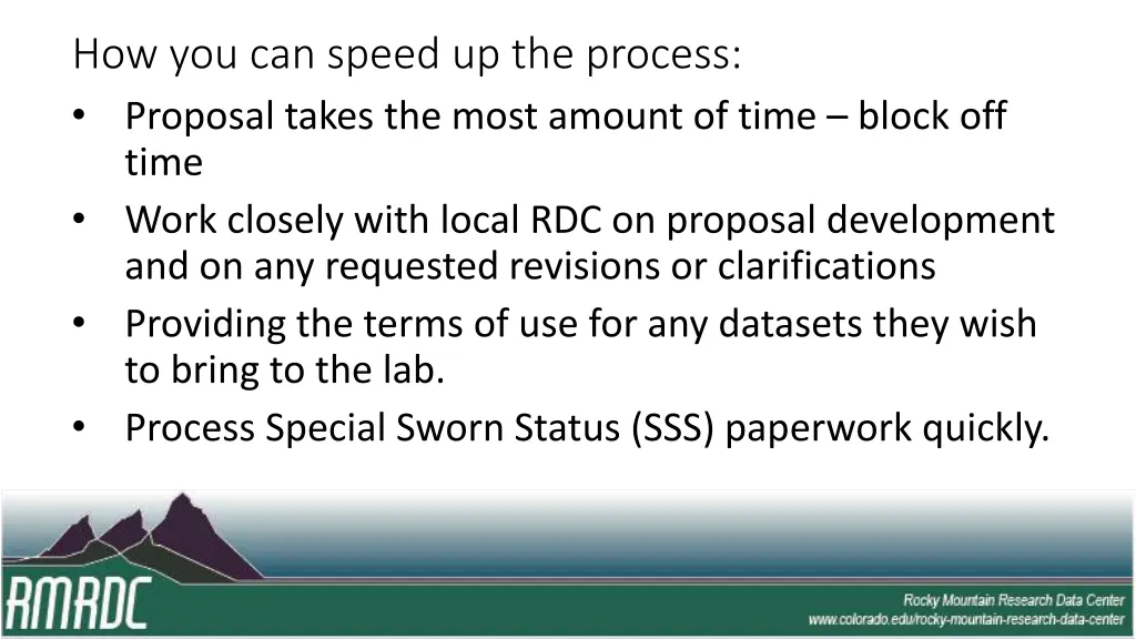 how you can speed up the process proposal takes