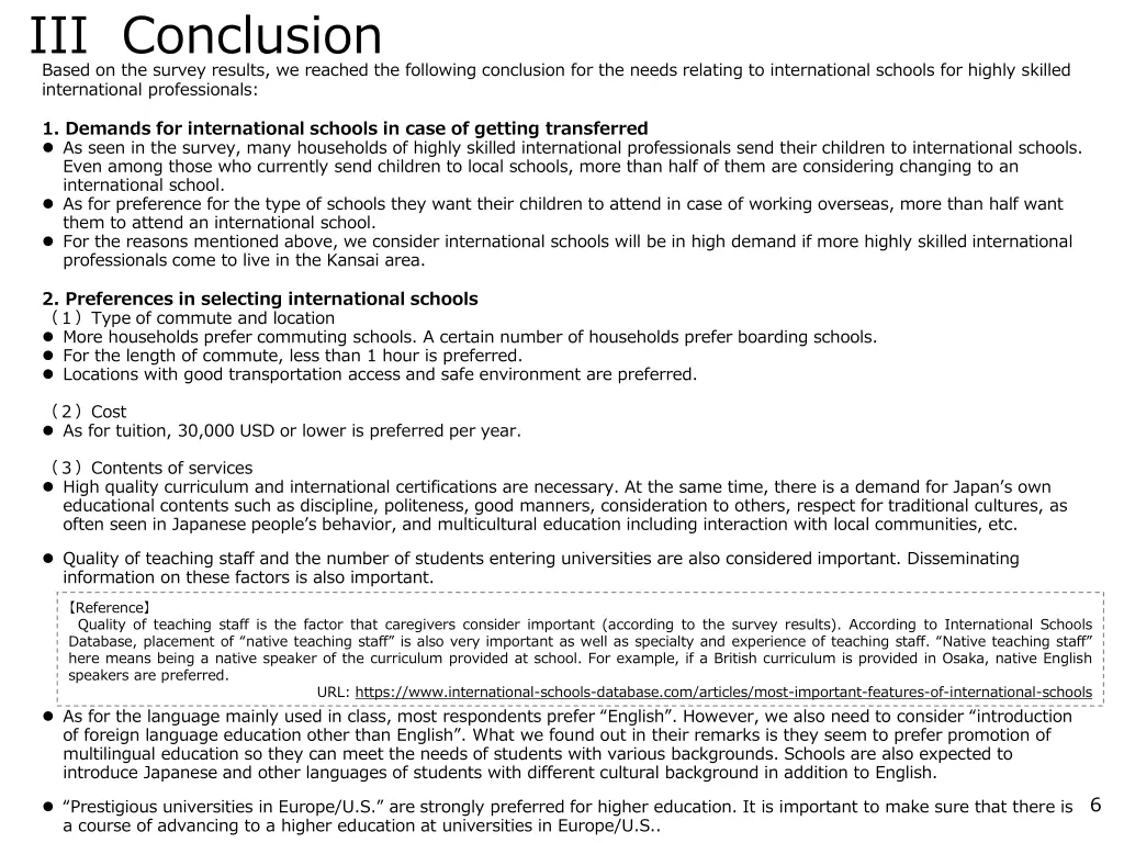iii conclusion based on the survey results