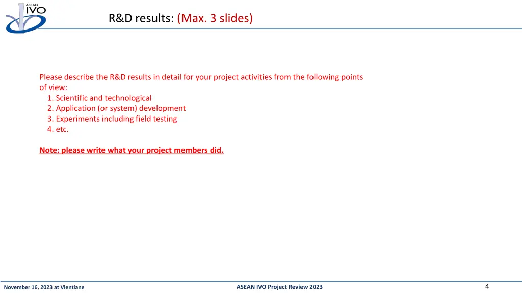 r d results max 3 slides