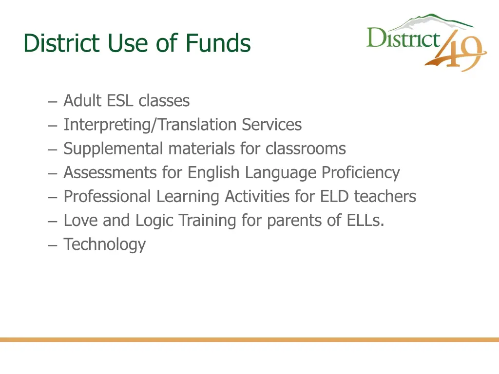 district use of funds