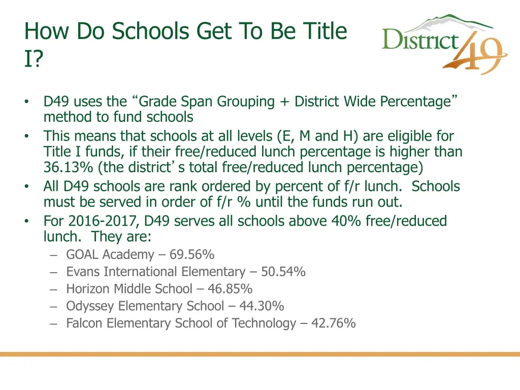 how do schools get to be title i
