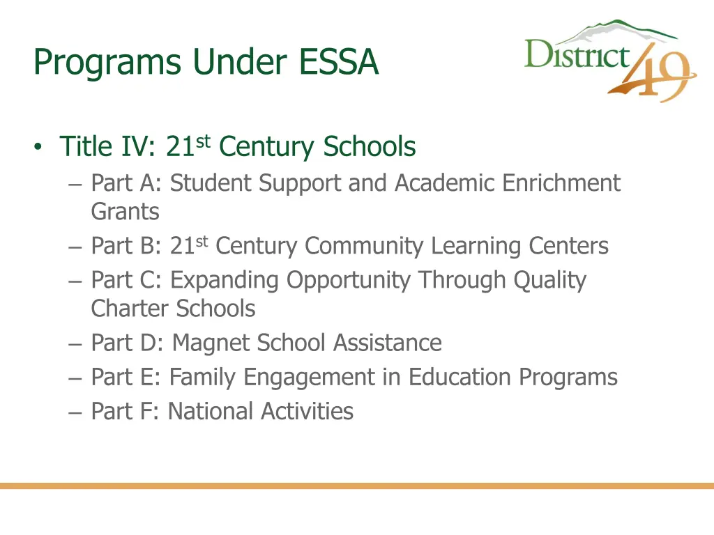 programs under essa 2