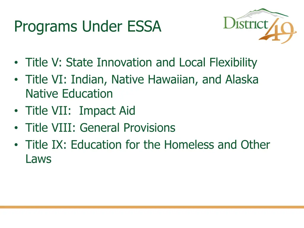 programs under essa 3