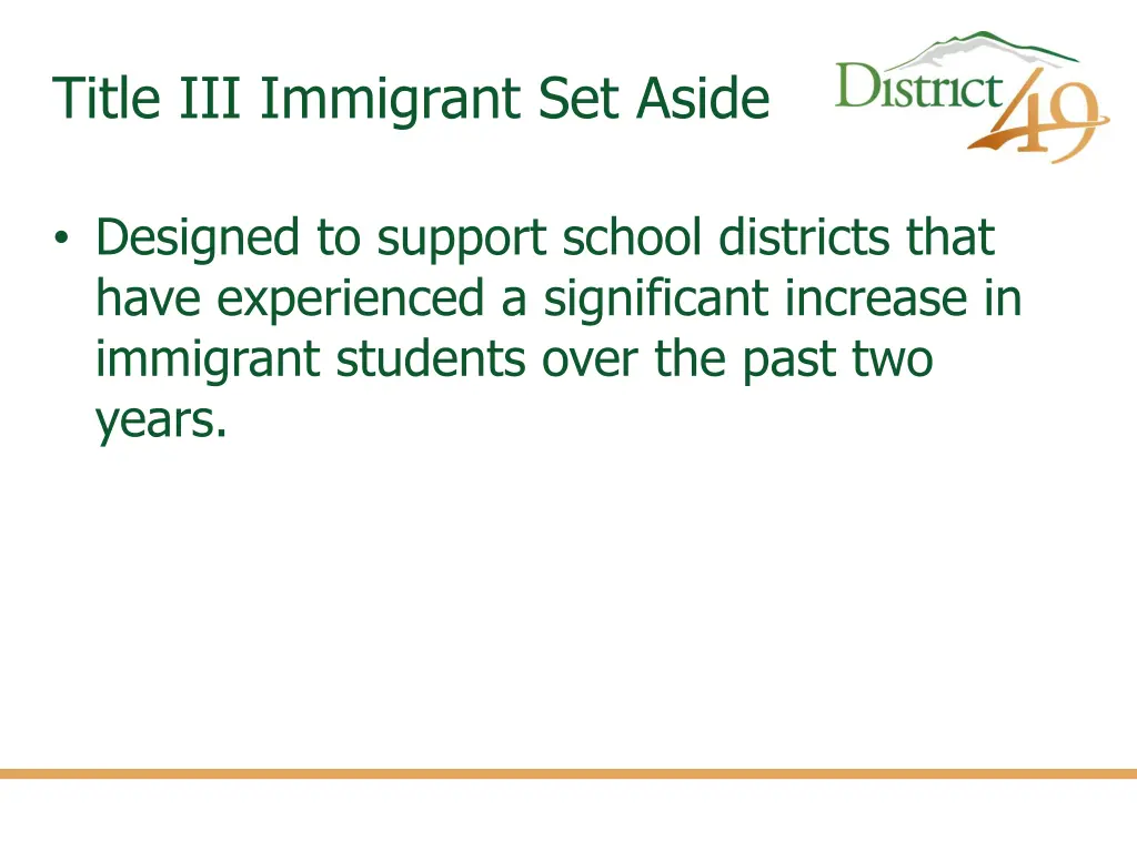 title iii immigrant set aside