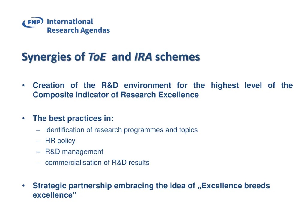 synergies of toe and ira schemes