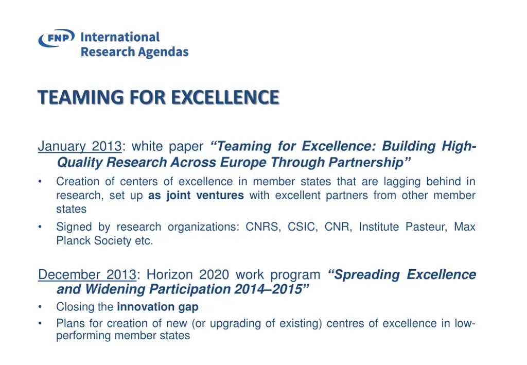 teaming for excellence