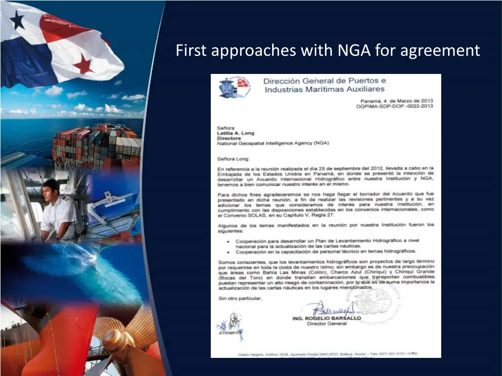 first approaches with nga for agreement